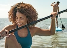 Woman paddleboarding