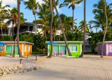 colorful cottages on a beach