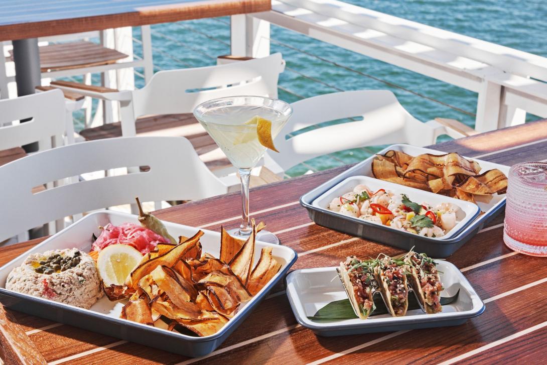 A table full of fresh dishes from Little Limon.